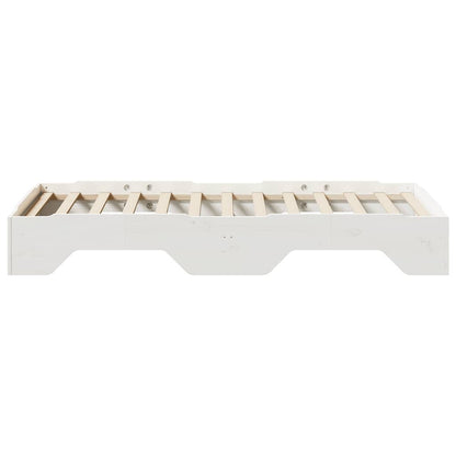vidaXL Bed Frame No Mattress Stackable White 75x190 cm Small Single Solid Wood