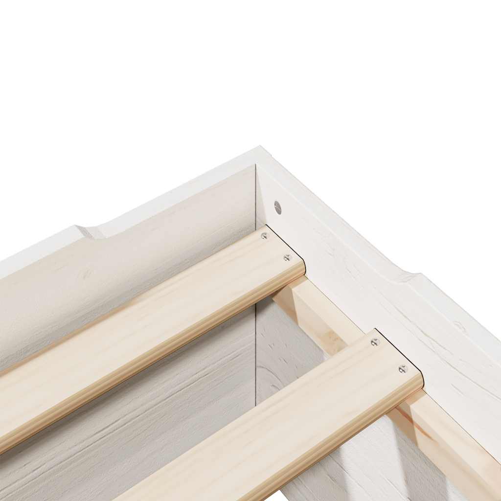 vidaXL Bed Frame No Mattress Stackable White 75x190 cm Small Single Solid Wood