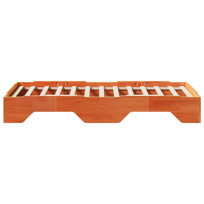 vidaXL Bed Frame No Mattress Stackable Wax Brown 75x190 cm Small Single Solid Wood