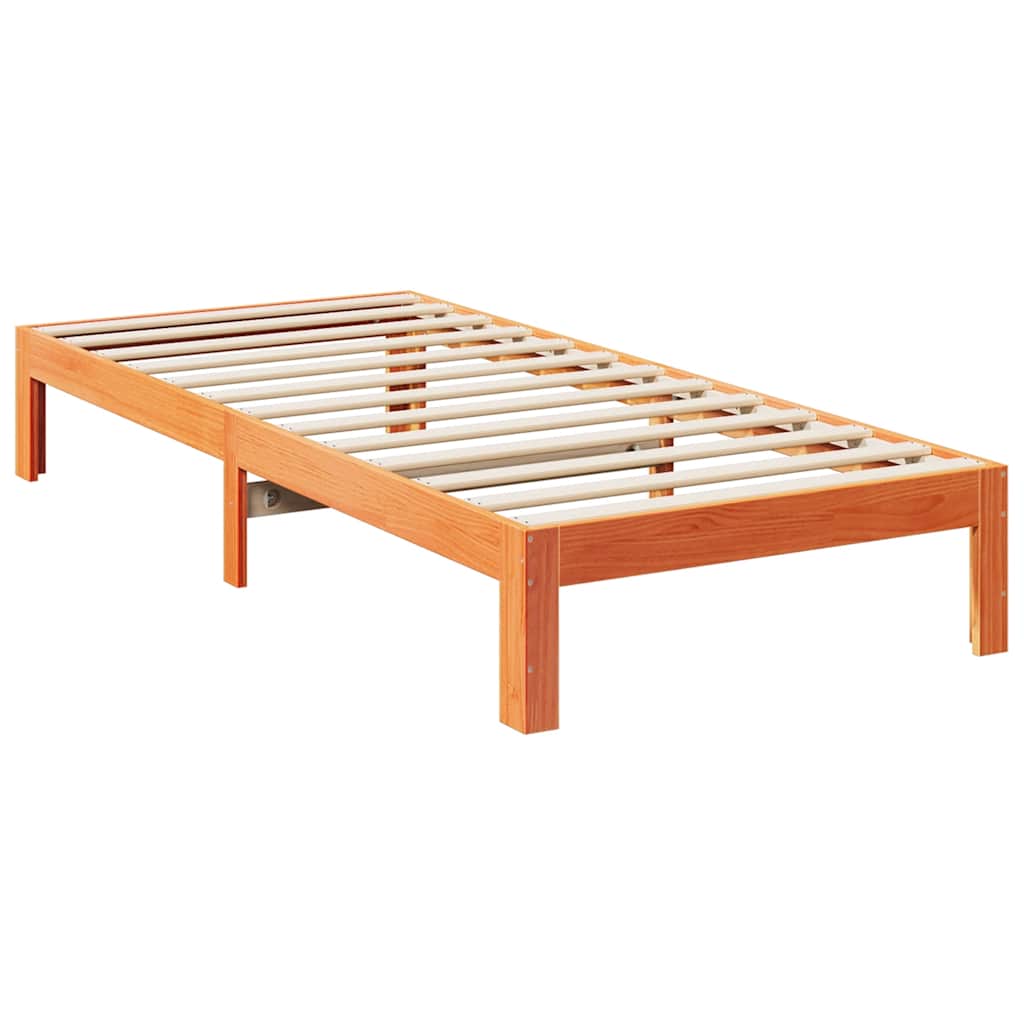 vidaXL Bed Frame without Mattress Wax Brown 80x200 cm Solid Wood Pine