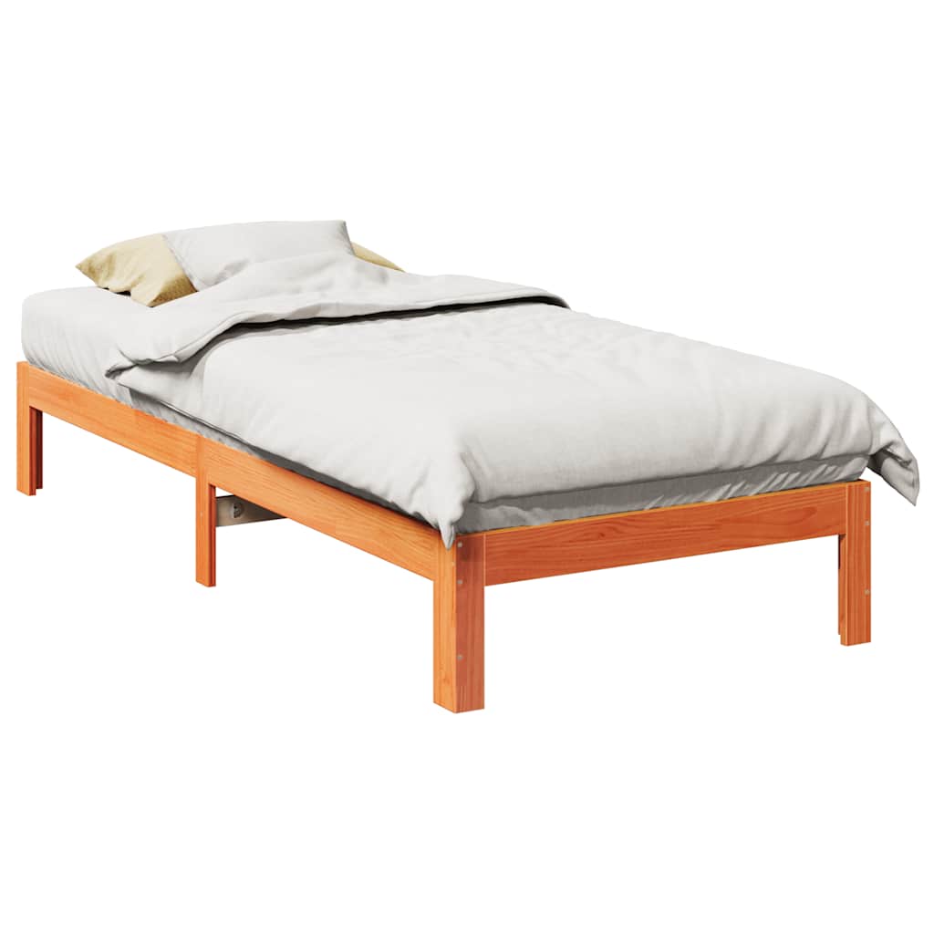 vidaXL Bed Frame without Mattress Wax Brown 80x200 cm Solid Wood Pine