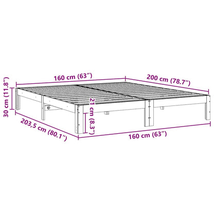 vidaXL Bed Frame without Mattress 160x200 cm Solid Wood Pine