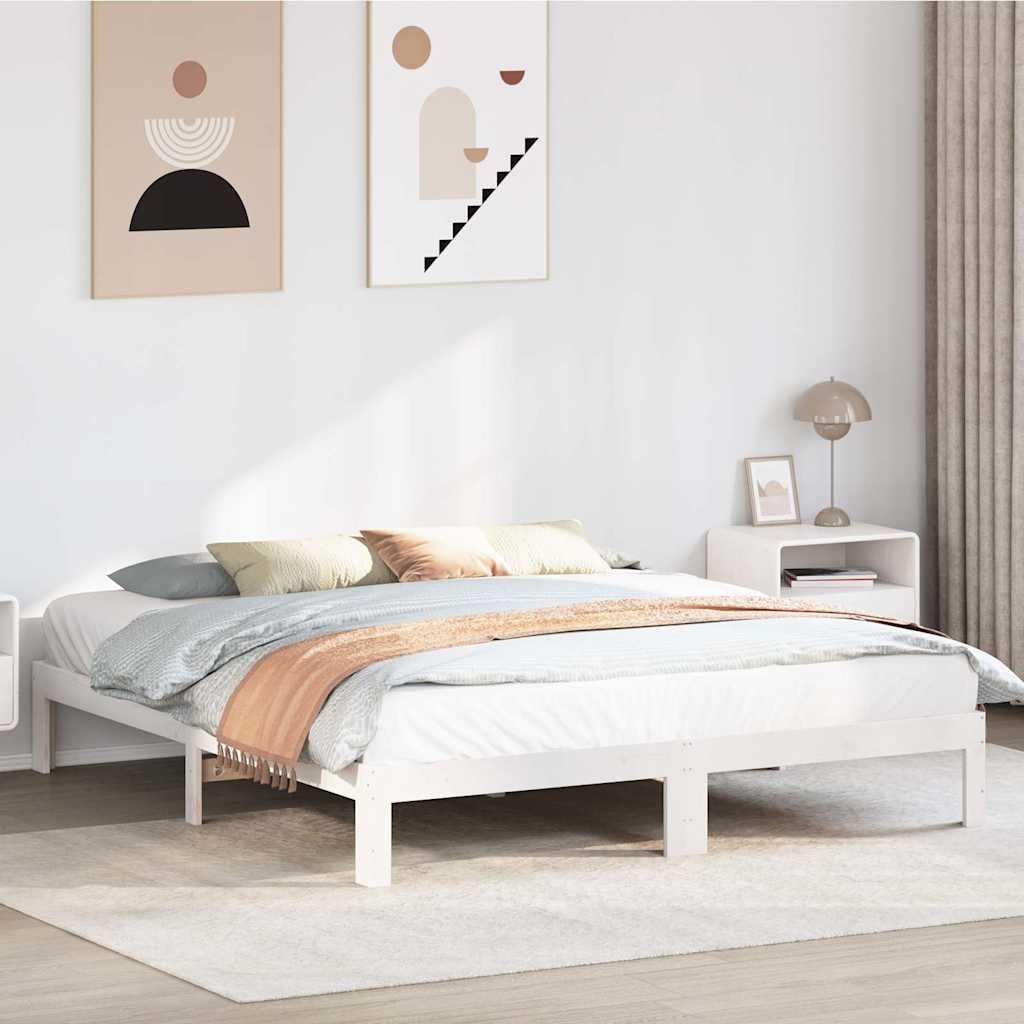 vidaXL Bed Frame without Mattress White 160x200 cm Solid Wood Pine