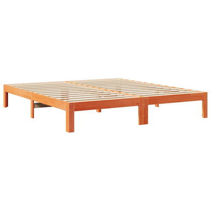vidaXL Bed Frame without Mattress Wax Brown 160x200 cm Solid Wood Pine