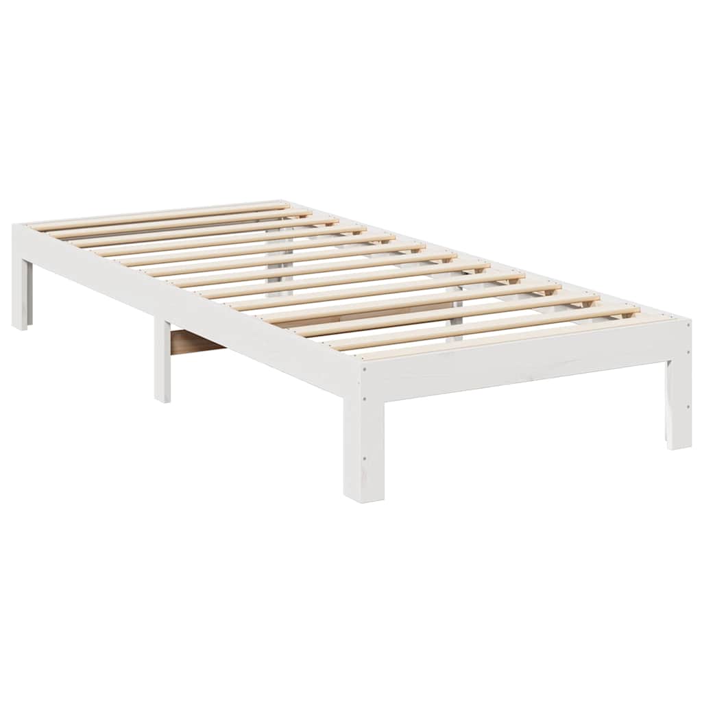 vidaXL Bed Frame without Mattress White 90x200 cm Solid Wood Pine