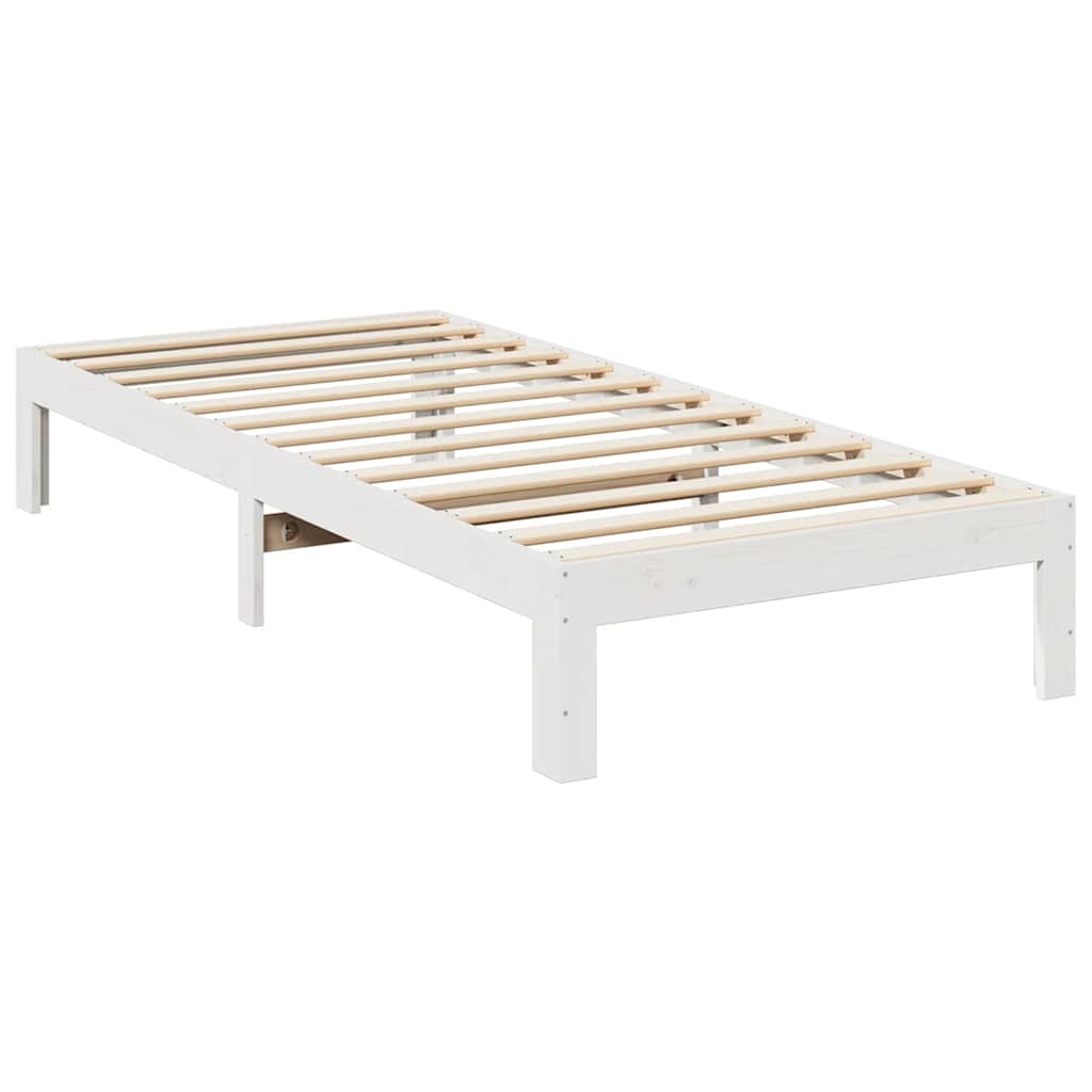 vidaXL Bed Frame without Mattress White 90x200 cm Solid Wood Pine