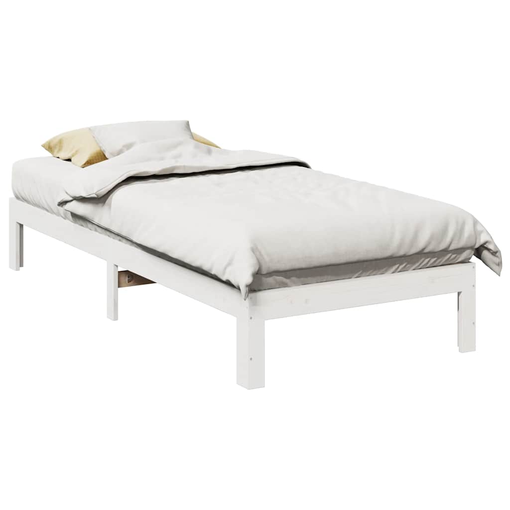 vidaXL Bed Frame without Mattress White 90x200 cm Solid Wood Pine