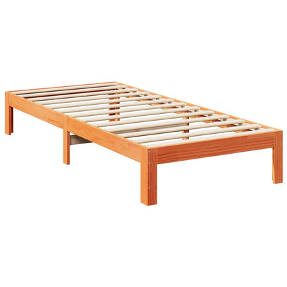 vidaXL Bed Frame without Mattress Wax Brown 90x200 cm Solid Wood Pine