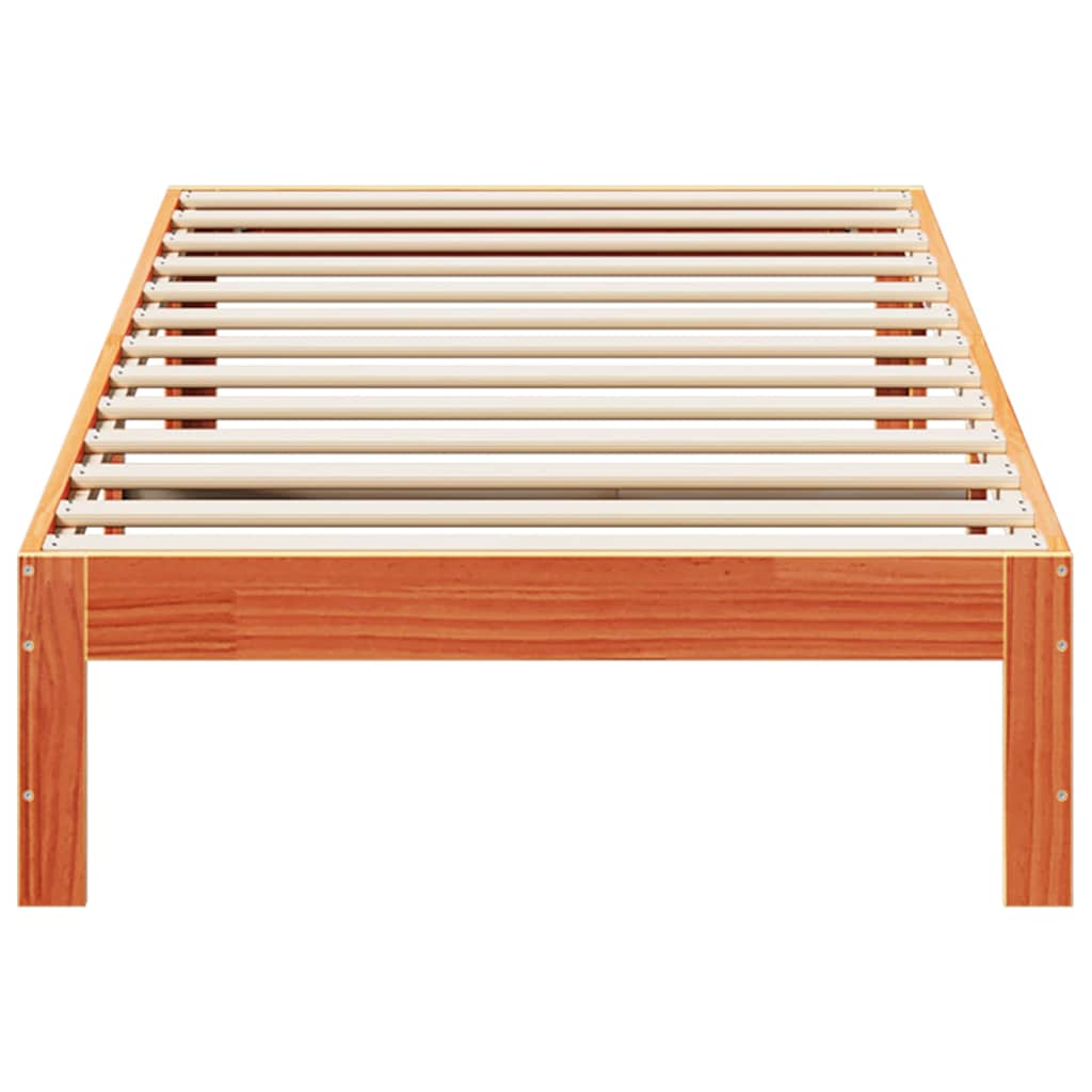 vidaXL Bed Frame without Mattress Wax Brown 90x200 cm Solid Wood Pine