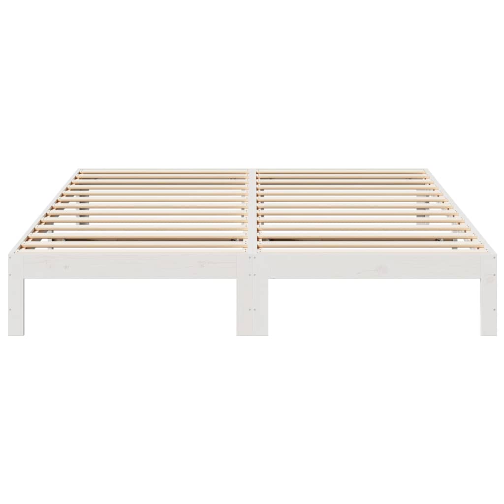vidaXL Bed Frame without Mattress White 180x200 cm Super King Solid Wood Pine