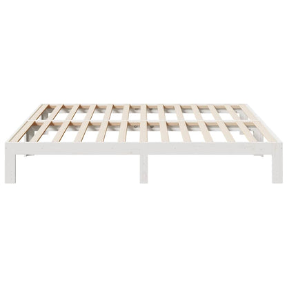 vidaXL Bed Frame without Mattress White 180x200 cm Super King Solid Wood Pine