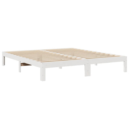 vidaXL Bed Frame without Mattress White 180x200 cm Super King Solid Wood Pine