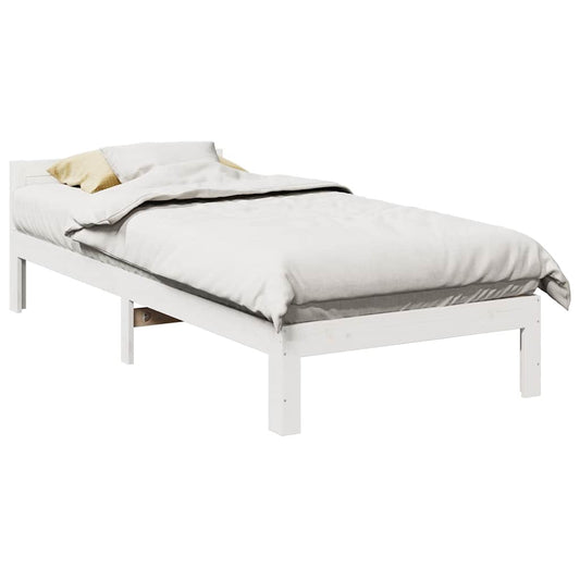 vidaXL Bed Frame without Mattress White 90x200 cm Solid Wood Pine