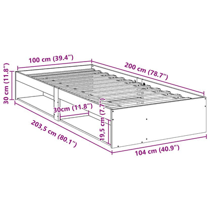 vidaXL Day Bed without Mattress White 100x200 cm Solid Wood Pine