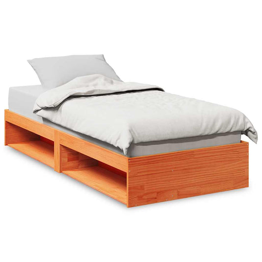 vidaXL Day Bed without Mattress Wax Brown 100x200 cm Solid Wood Pine