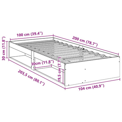 vidaXL Day Bed without Mattress Wax Brown 100x200 cm Solid Wood Pine