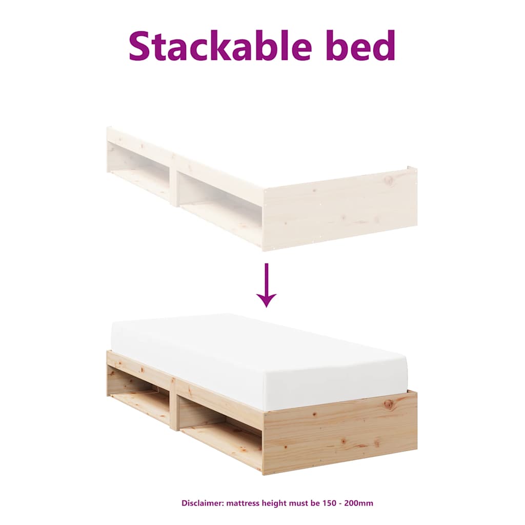 vidaXL Day Bed without Mattress 90x200 cm Solid Wood Pine