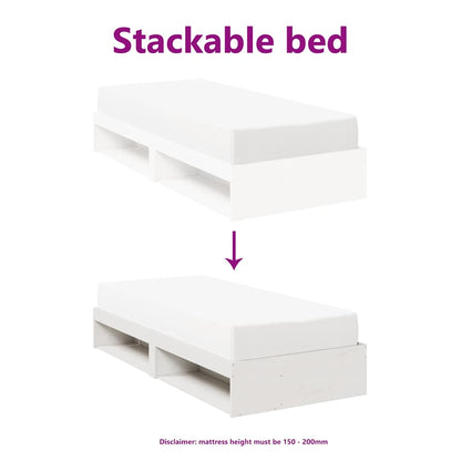 vidaXL Day Bed without Mattress White 90x200 cm Solid Wood Pine