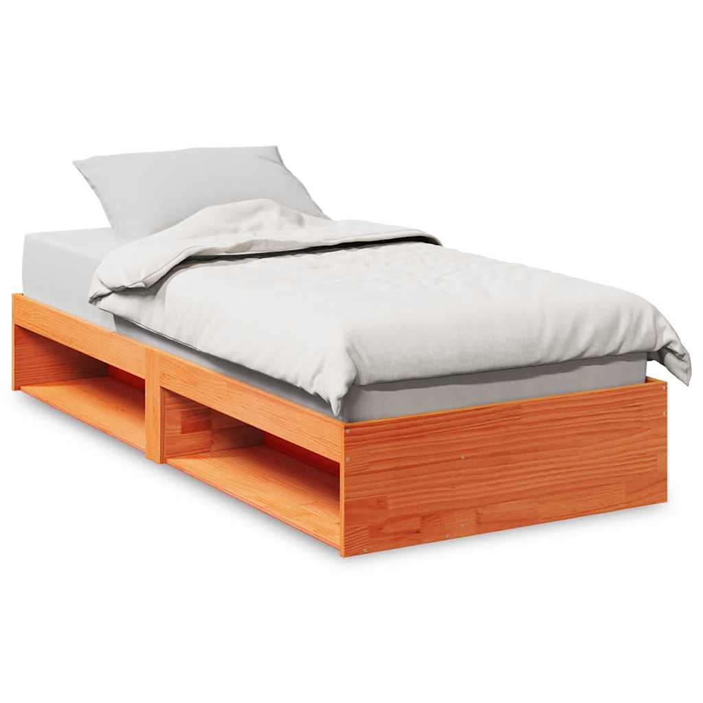 vidaXL Day Bed without Mattress Wax Brown 90x200 cm Solid Wood Pine