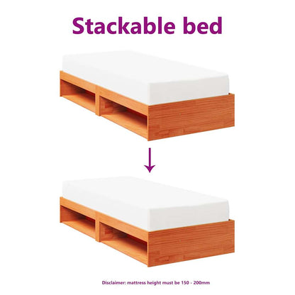 vidaXL Day Bed without Mattress Wax Brown 90x200 cm Solid Wood Pine