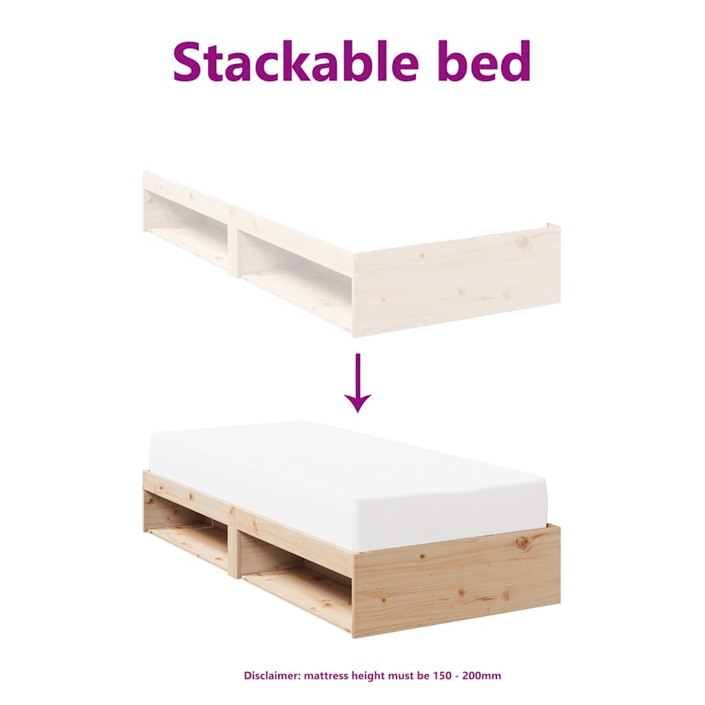 vidaXL Day Bed without Mattress 80x200 cm Solid Wood Pine