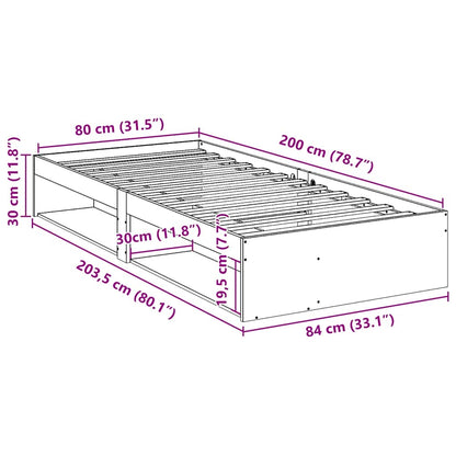 vidaXL Day Bed without Mattress White 80x200 cm Solid Wood Pine