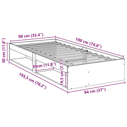 vidaXL Day Bed without Mattress White 90x190 cm Solid Wood Pine