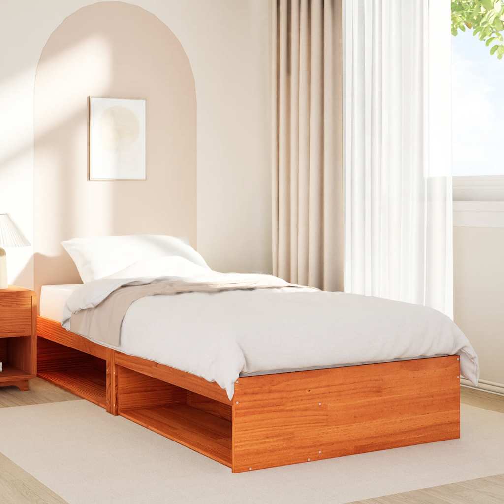 vidaXL Day Bed without Mattress Wax Brown 75x190 cm Solid Wood Pine