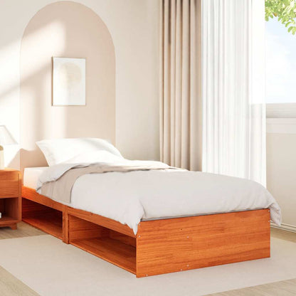 vidaXL Day Bed without Mattress Wax Brown 75x190 cm Solid Wood Pine