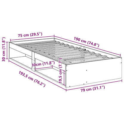 vidaXL Day Bed without Mattress Wax Brown 75x190 cm Solid Wood Pine
