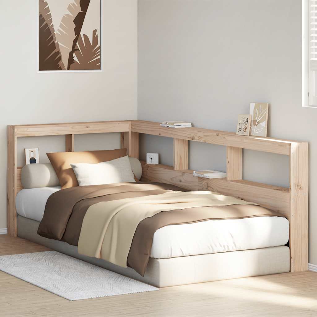 vidaXL Bookcase Headboard L-Shaped 80 cm Solid Wood Pine