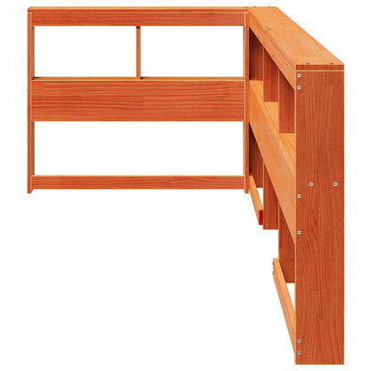 vidaXL Bookcase Headboard L-Shaped Wax Brown 80 cm Solid Wood Pine