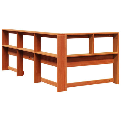 vidaXL Bookcase Headboard L-Shaped Wax Brown 80 cm Solid Wood Pine