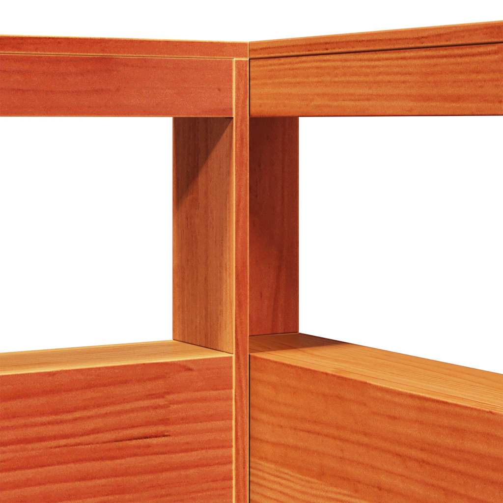 vidaXL Bookcase Headboard L-Shaped Wax Brown 80 cm Solid Wood Pine