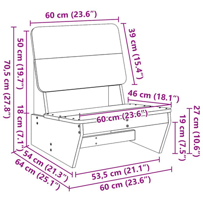 vidaXL Garden Chair 60x64x70.5 cm Solid Wood Pine