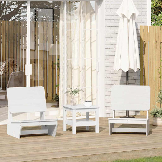 vidaXL Garden Chairs 2 pcs White 60x64x70,5 cm Solid Wood Pine