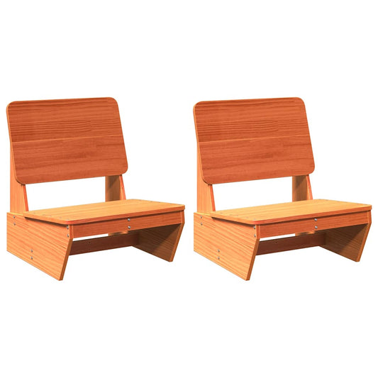 vidaXL Garden Chairs 2 pcs Wax Brown 60x64x70,5 cm Solid Wood Pine