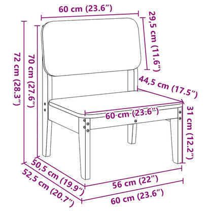 vidaXL Garden Chair | Pine | Impregnated solid pine wood | Standard |  Durable