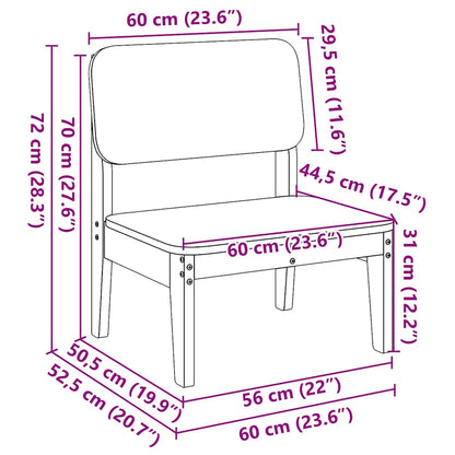 vidaXL Garden Chairs 2 pcs 60x52.5x72 cm Solid Wood Pine