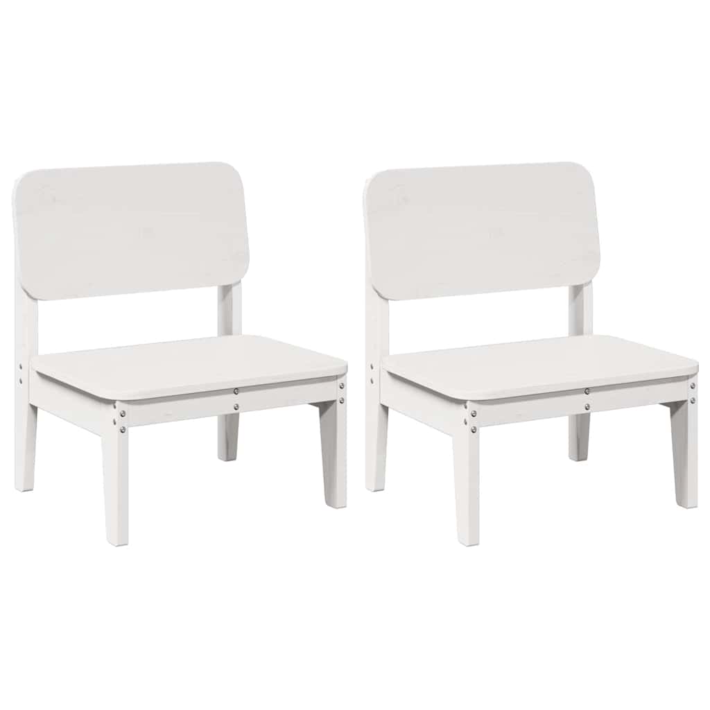 vidaXL Garden Chairs 2 pcs White 60x52.5x72 cm Solid Wood Pine