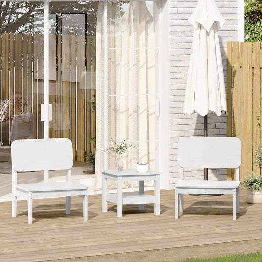vidaXL Garden Chairs 2 pcs White 60x52,5x72 cm Solid Wood Pine