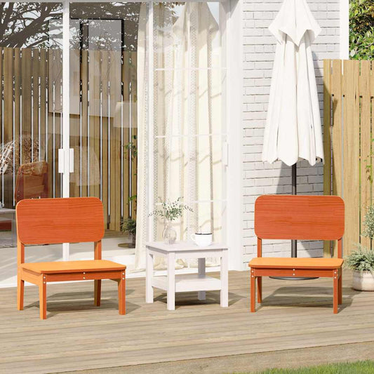 vidaXL Garden Chairs 2 pcs Wax Brown 60x52,5x72 cm Solid Wood Pine