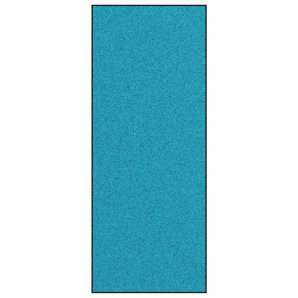 vidaXL Doormat Cyan and Black 120 x 300 cm 100% Polyamide