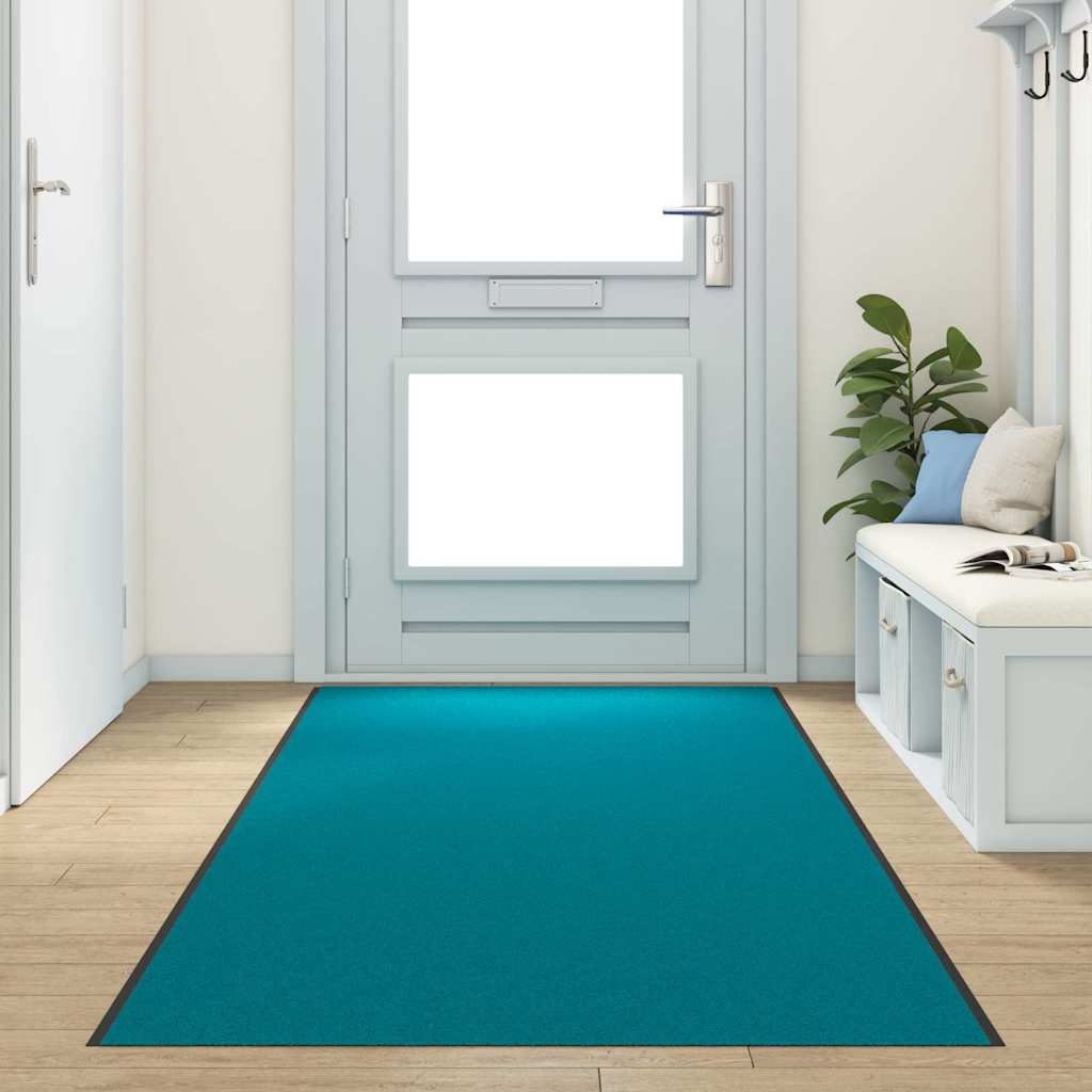 vidaXL Doormat Other Cyan and Black 120 x 400 cm Polyamide and PVC