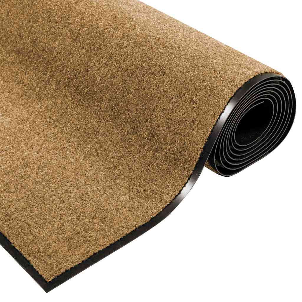 vidaXL Doormat Other Cream and Black 120 x 250 cm Polyamide and PVC