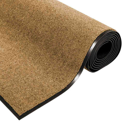 vidaXL Doormat Other Cream and Black 120 x 250 cm Polyamide and PVC