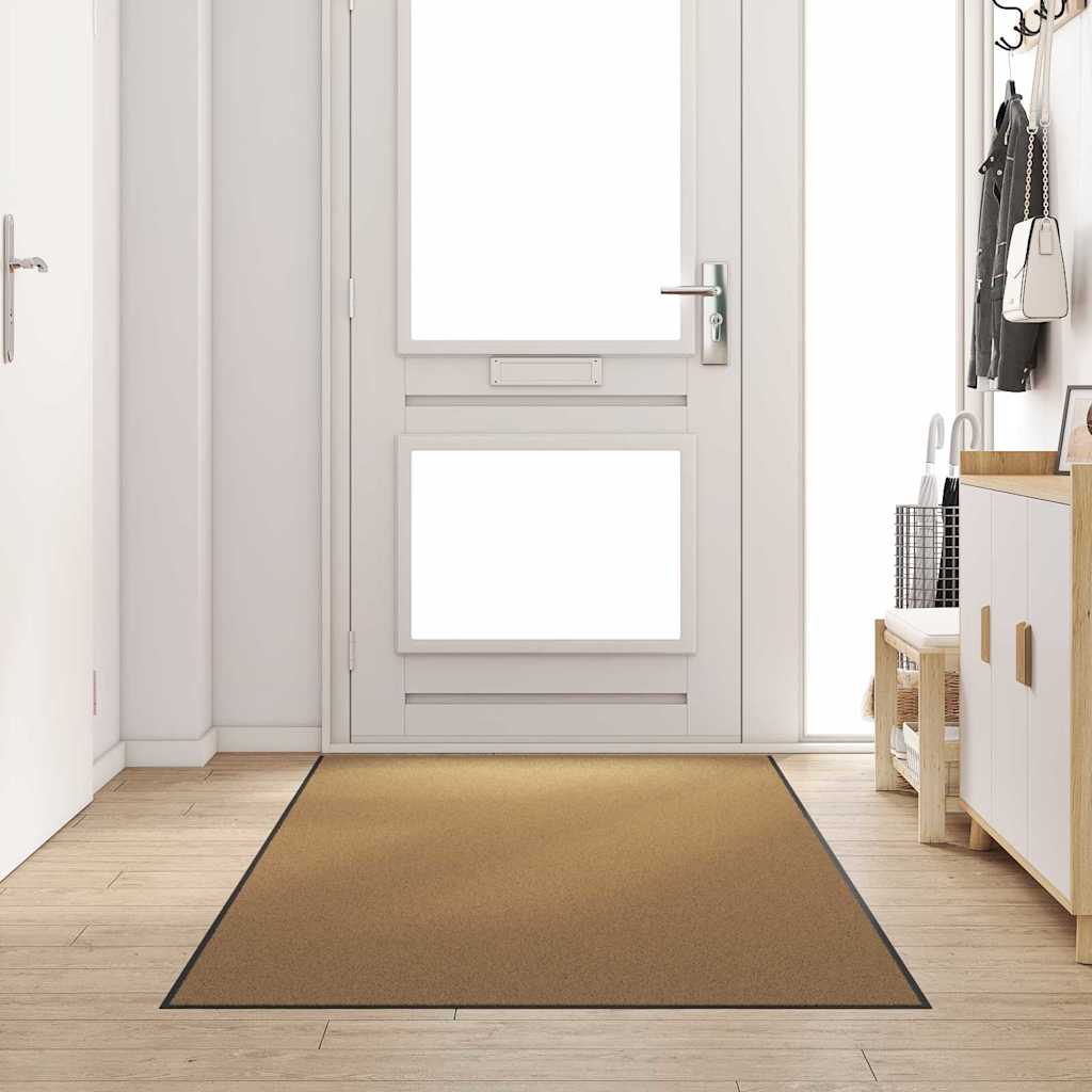 vidaXL Doormat Other Cream and Black 120 x 250 cm Polyamide and PVC