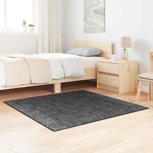 vidaXL Shaggy Rug with Latex Backing Dark Grey 120x120 cm