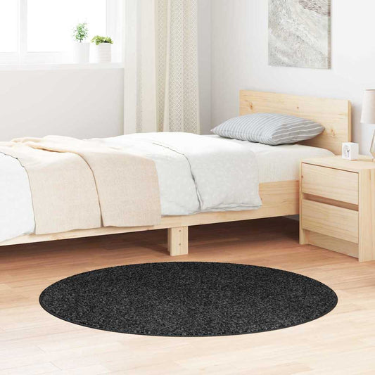 vidaXL Shaggy Rug with Latex Backing Dark Grey ø120 cm