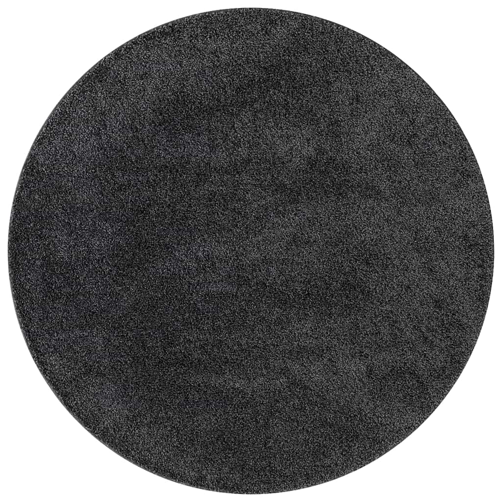 vidaXL Anti-slip Shaggy Rug Dark grey 120 x 120 cm PP
